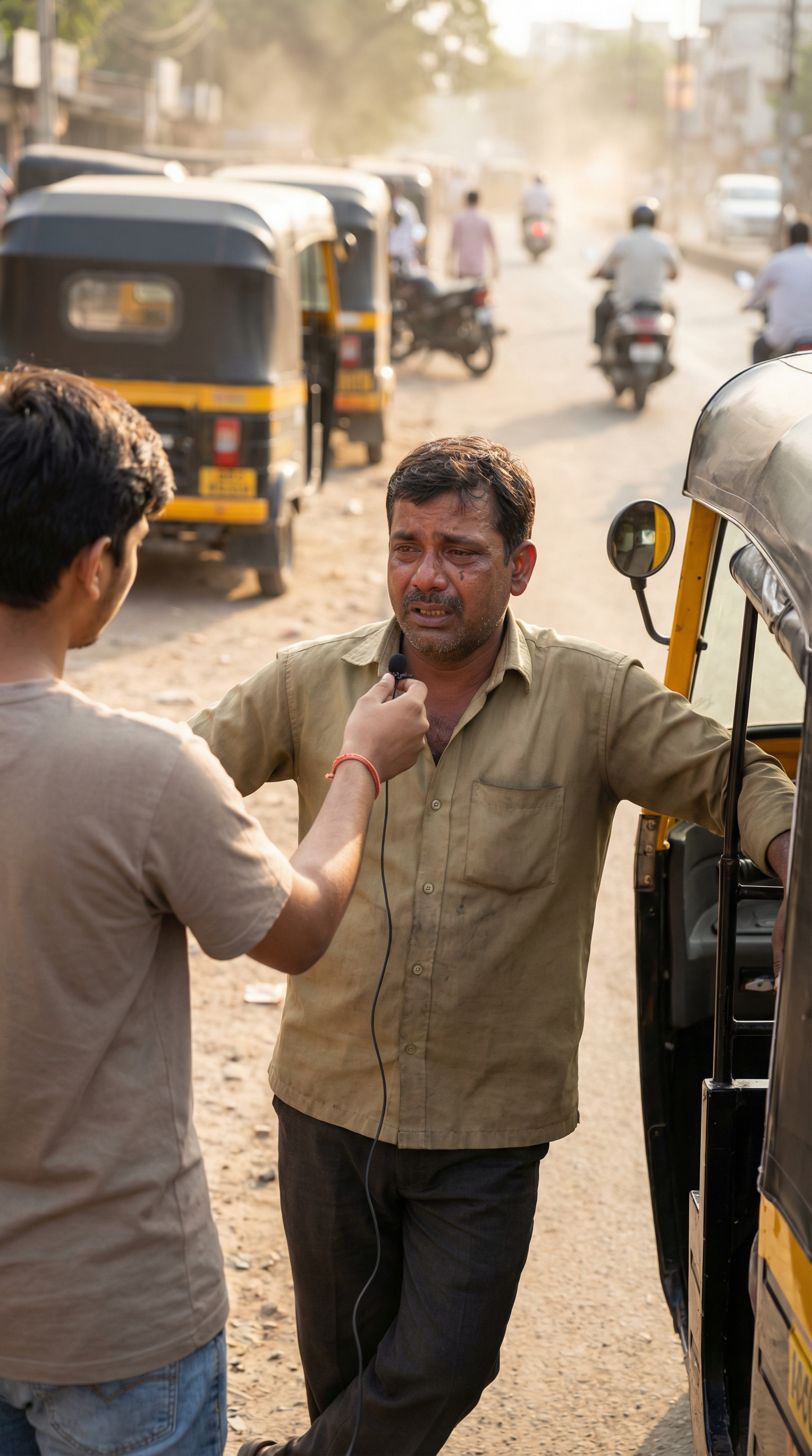 Auto Driver Interview - Veo 3 Source Image
